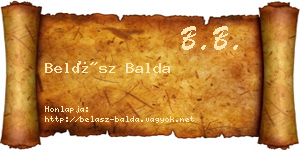 Belász Balda névjegykártya